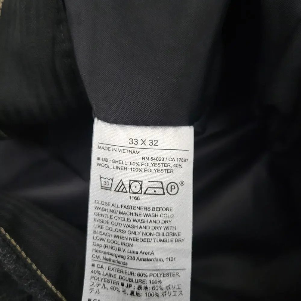 Banana Republic BR Wool Blend Pleated Trouser Pants Mens 33 Gray Excellent